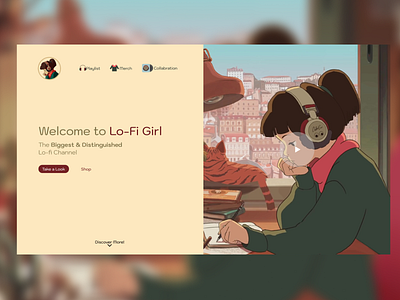 Lo-Fi Girl Homepage Concept animation graphic design homepage lo fi lofi lofi girl music typography ui ux web web design
