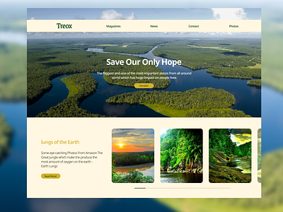 Treox - Homepage design forest graphic design high quality homepage jungle solid work ui uiux ux web web design
