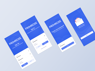 Primrose - Authentication Screens app design primrose prm ui