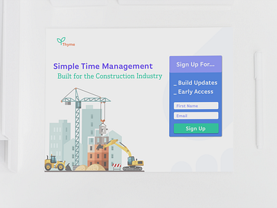 Thyme Landing Page branding design flat logo ui web