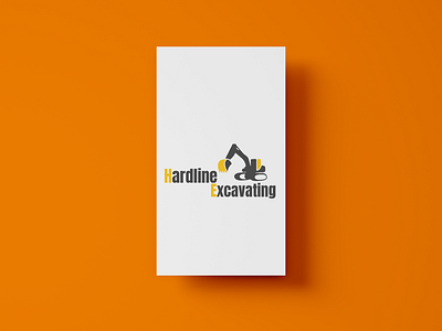 Hardline Excavating Logo branding design illustration logo typography