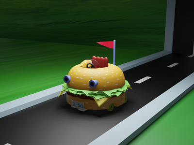 Patty Car 3d blender graphic design