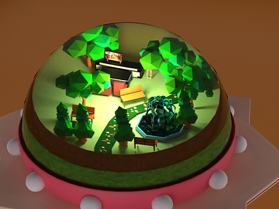 Garden Globe 3d blender graphic design