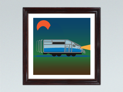 Modern Train poster vector art