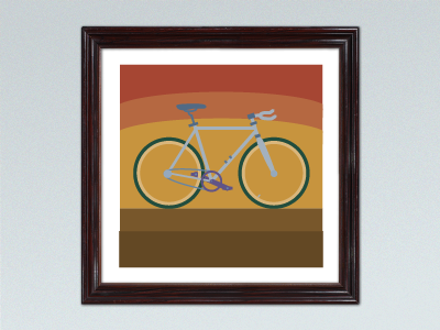 Bicycle Sunset poster vector art