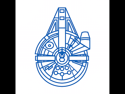 The Millennium Falcon graphic design independent contractor for hire line art star wars vector art