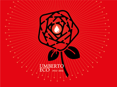A rose for Umberto Eco labyrinth poster red rose tribute umberto eco
