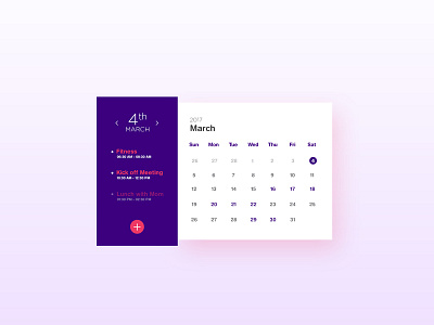 DailyUI #37 calendar