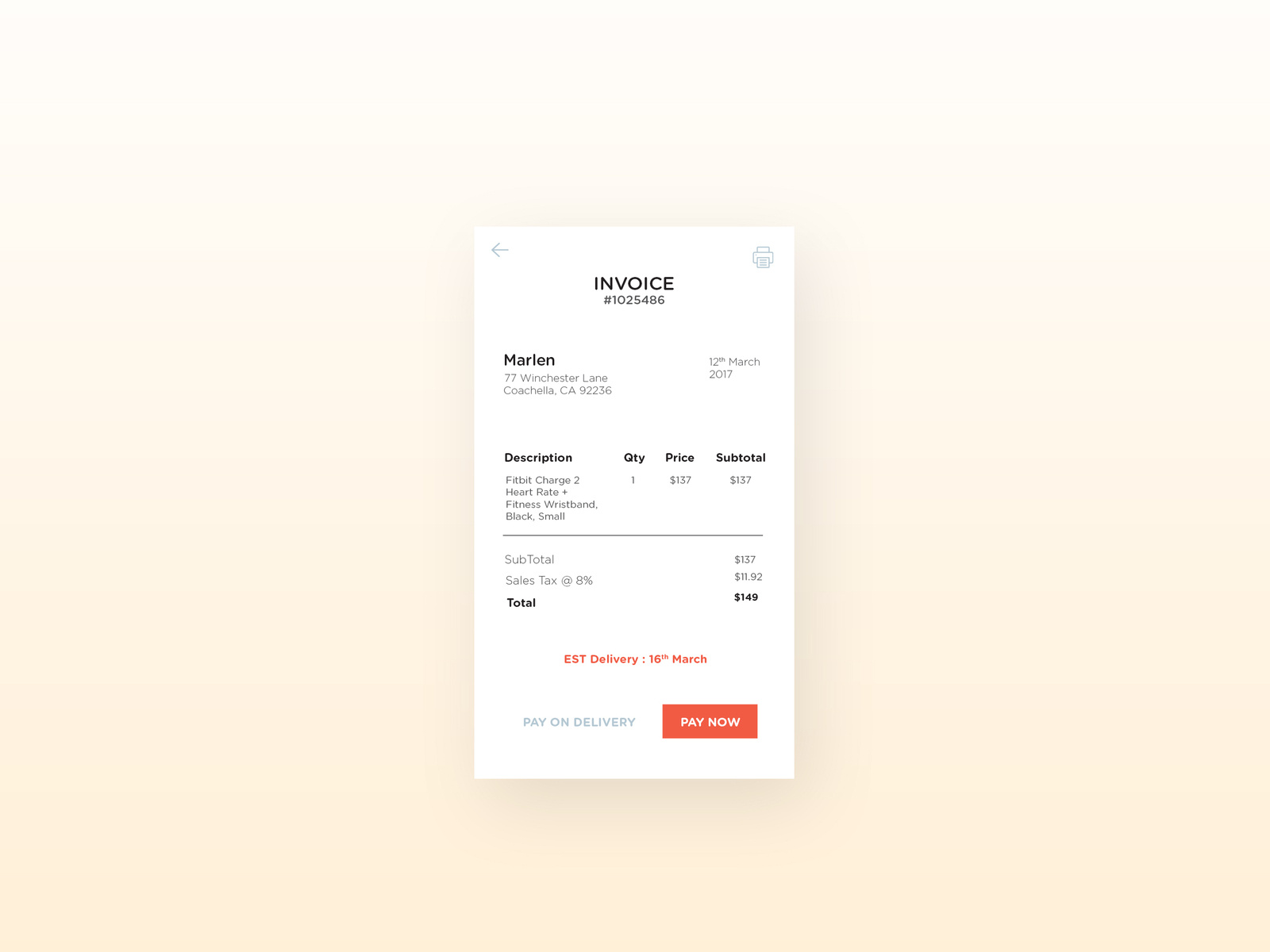 DailyUI #46 Invoice by Harsha Kopparam on Dribbble