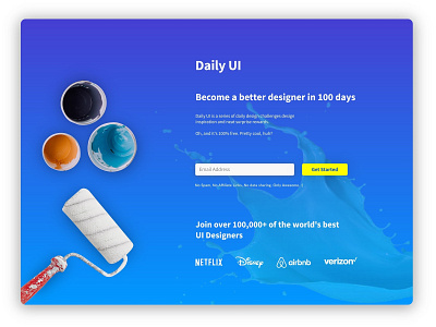 Dailyui #100 Redesign dailyui landing page 100 dailyui landing page