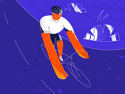 outside ai bike biker character cycle cyclist dribbble explore flat illustration illustrator lineart logo minimal ride stroke ui ux vector web