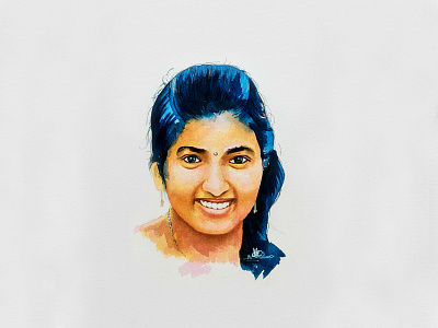 WATER COLOUR PORTRAIT girl painting watercolour