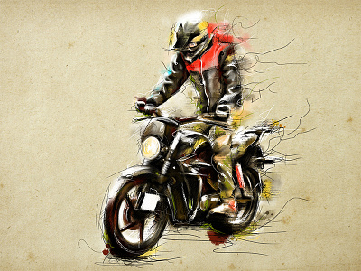 ILLUSTRATION illustration motorcycle photoshop rider