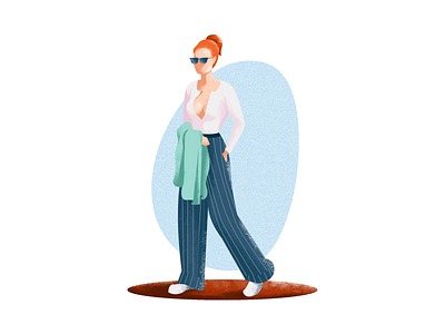 Step out and conquer character colour design explore fashion girl illustration lady minimal minimal art outing painting vector