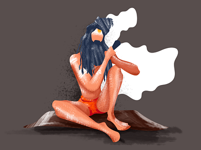 The Siva aghori akhori character design flat hemp illustration minimal siva smoke smoker vector vector art weed