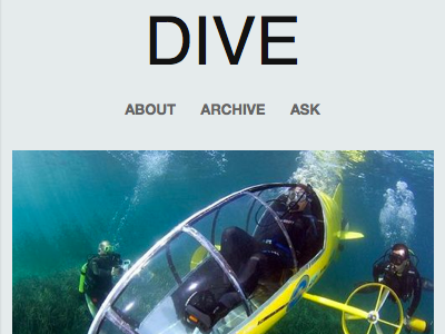 Dive - Tumblr blog - concept 1