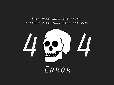 404 Error of death 404 death illustration nihilism skull