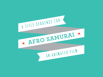 Afro Samurai Project Title afro samurai color logo ribbon typography