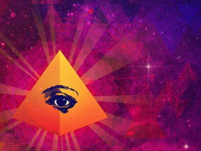 Underachievers color geometry pyramid space third eye warm