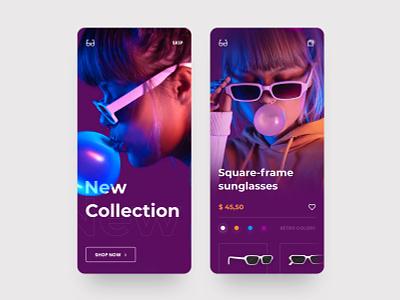 Glasses Store App app daily design inspiration ios mobile product shop ui ux web