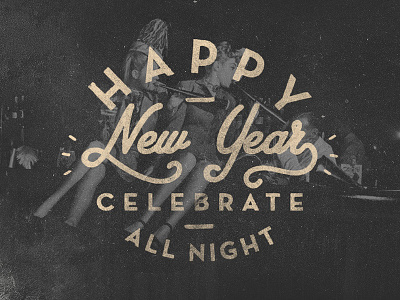 Happy new year 2 grunge lettering new year retro type typography vintage