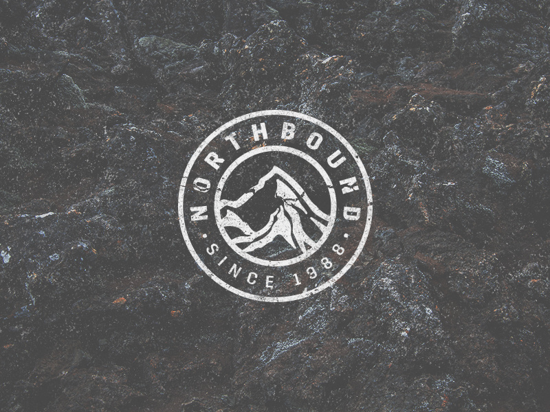 Nothbound badge logo graphic design typography type identity texture badge mountain