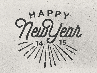 Happy new year grunge newyear script typography vintage