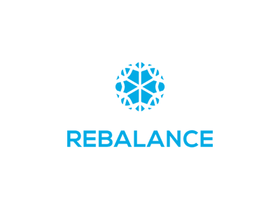 Rebalance blue design logo snowflake