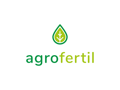 a g r o f e r t i l agro brand design drop graphic green identity lead logo