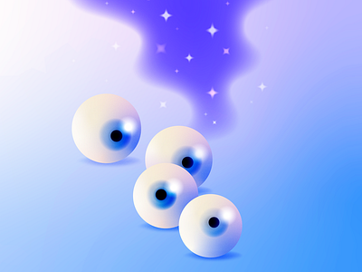 Perspicacious eyeballs eyes gradient illustration magic stars vector vision