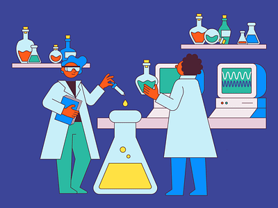 Public Labs business chemistry computer illustration lab laboratory potion science scientific scientist strategy vector