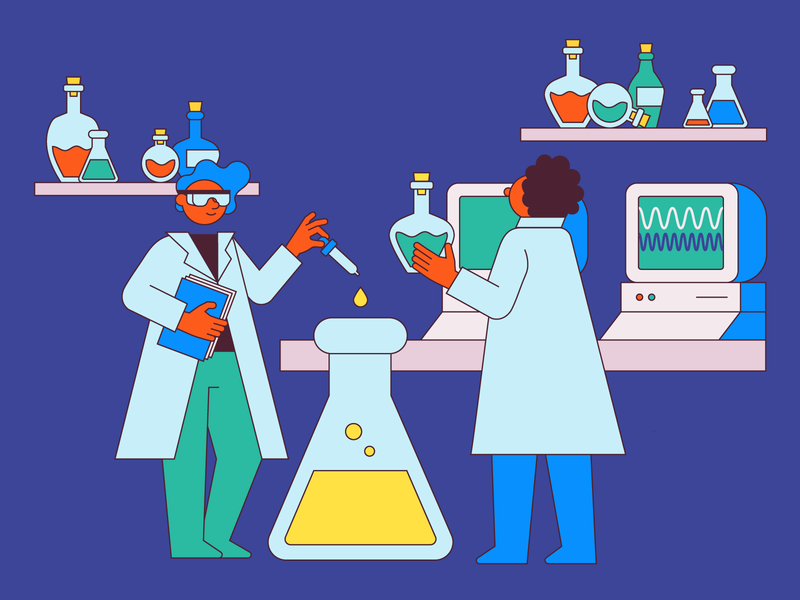 Public Labs business chemistry computer illustration lab laboratory potion science scientific scientist strategy vector