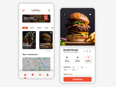 Food delivery mobile design by Yusufjon Abdumajidov on Dribbble