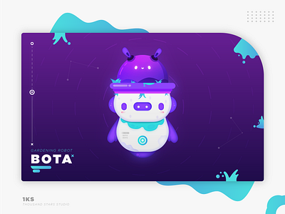 Garden Robot character character concept character design colors cute gradients illustration nature robots stars thousand stars