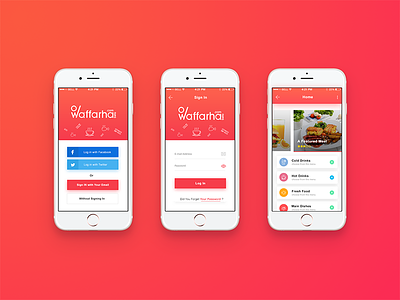 Wafarha App app cafe food login restaurant ui ui designer user interface ux