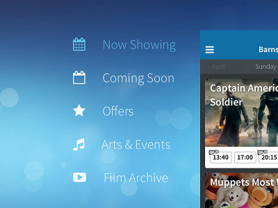App Development app blue films schedule