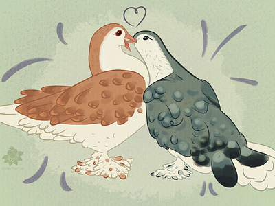 a dove-ly surprise animals birds illustration pigeon procreate