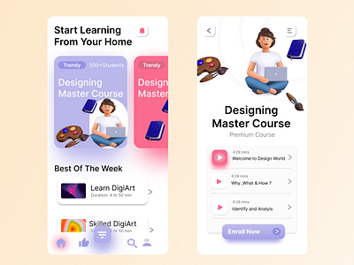 Design Course App UI by Komal Gupta on Dribbble