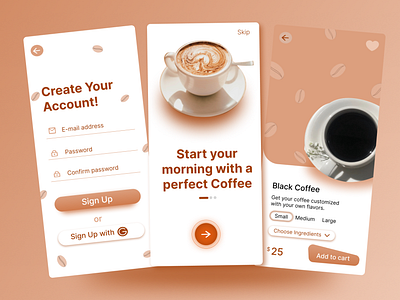 Coffee Shop App UI design ui uidesign ux welcomescreen