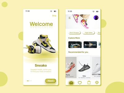 Sneakers App UI design sneaker sneakerappui ui uidesign ux welcomescreen