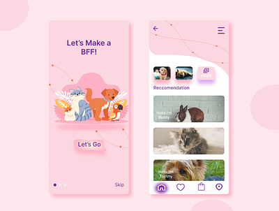 Pet Adoption App UI design dog app pet ui uidesign ux welcomescreen