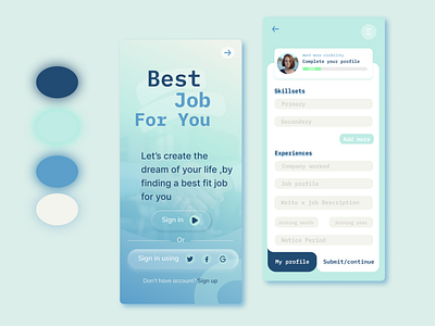 Job Hunting App UI Design