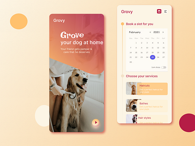Dog grooming app UI Design