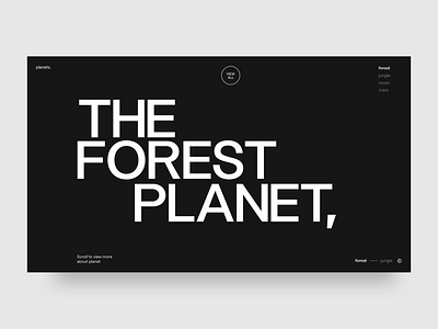 Forest Planet cinema 4d minimal octane typography ui web