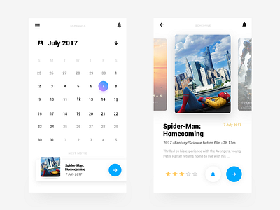 Release schedule app app framer mobile movie ui ux