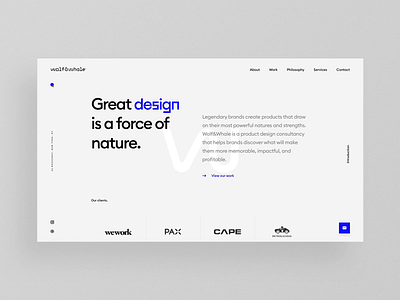 Wolf & Whale Website animation interaction makereign typography ui web