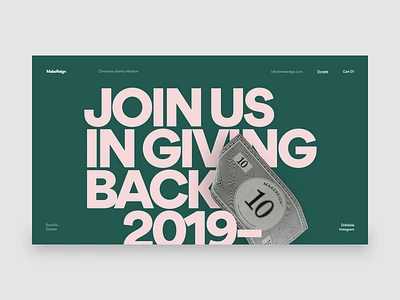 Giving Back 3d makereign typography ui web webflow