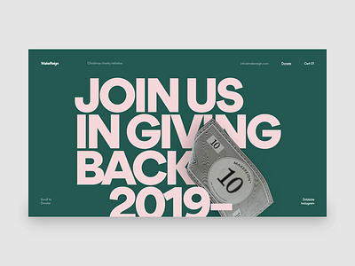 Giving Back 3d makereign typography ui web webflow