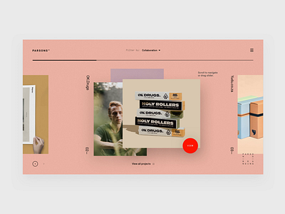 Parsons Branding Exploration animation interaction makereign minimal minimalism typography ui web
