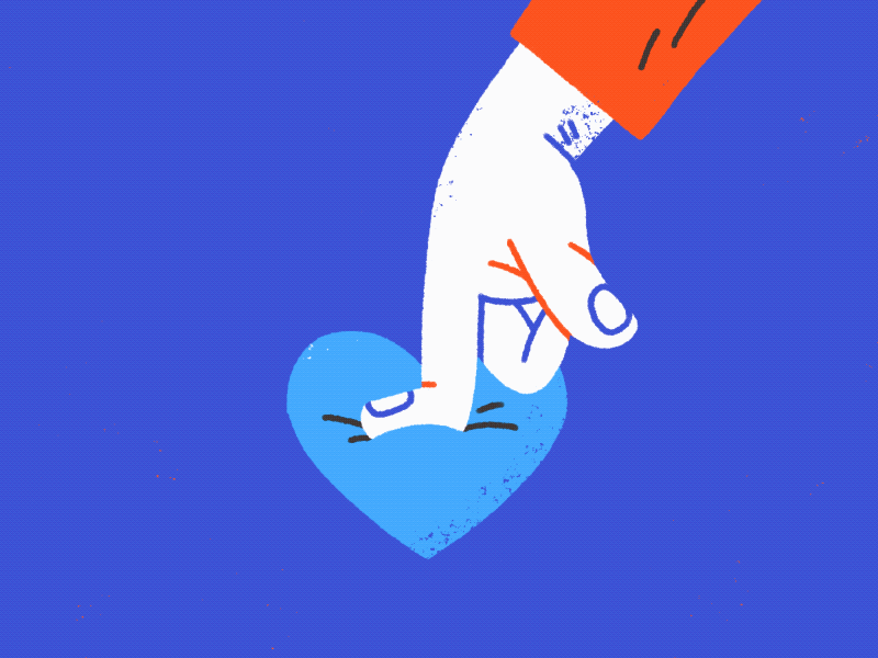 Turn it red ❤️ animated animation blue colorful hand heart illustration love procreate red valentine valentinesday